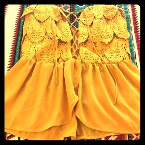 Strapless mustard corset top